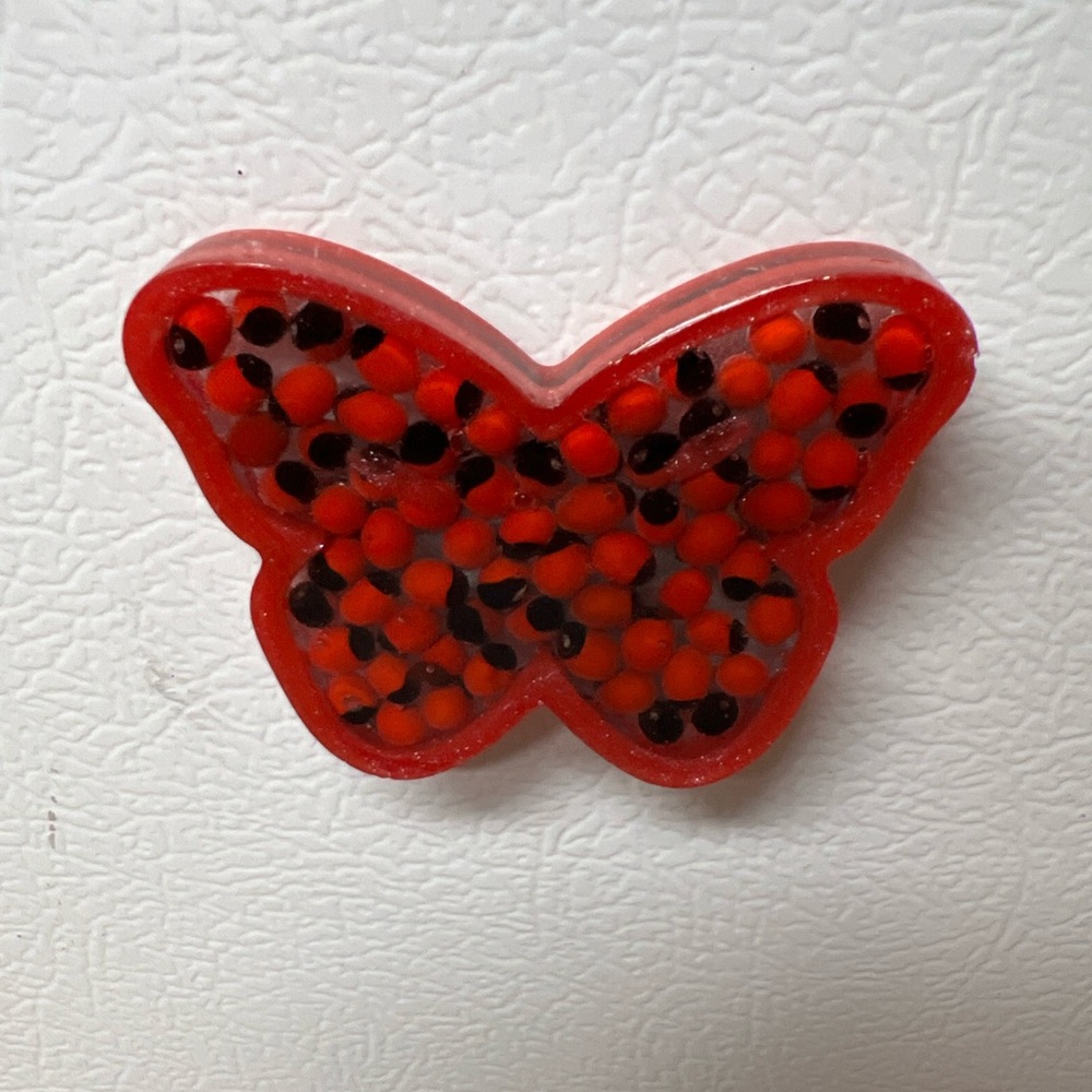 Butterfly Resin with Huayruro Seeds Magnet, Protection & Prosperity